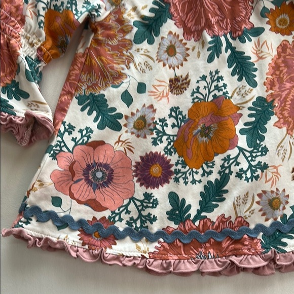 Matilda Jane Wonderment Little Florist Tunic Floral Top with Ruffle Details Size - Picture 5 of 7